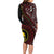 Papua New Guinea Oro Tapa Motif Family Matching Long Sleeve Bodycon Dress and Hawaiian Shirt Special