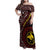 Papua New Guinea Oro Tapa Motif Family Matching Off Shoulder Maxi Dress and Hawaiian Shirt Special