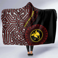 Papua New Guinea Oro Tapa Motif Hooded Blanket Special LT7 One Size Black - Polynesian Pride