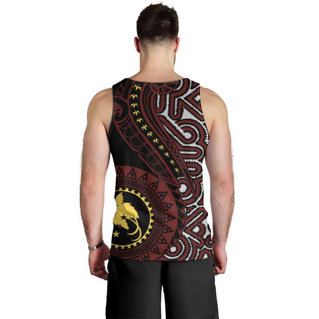 Papua New Guinea Oro Tapa Motif Men Tank Top Special LT7 - Polynesian Pride