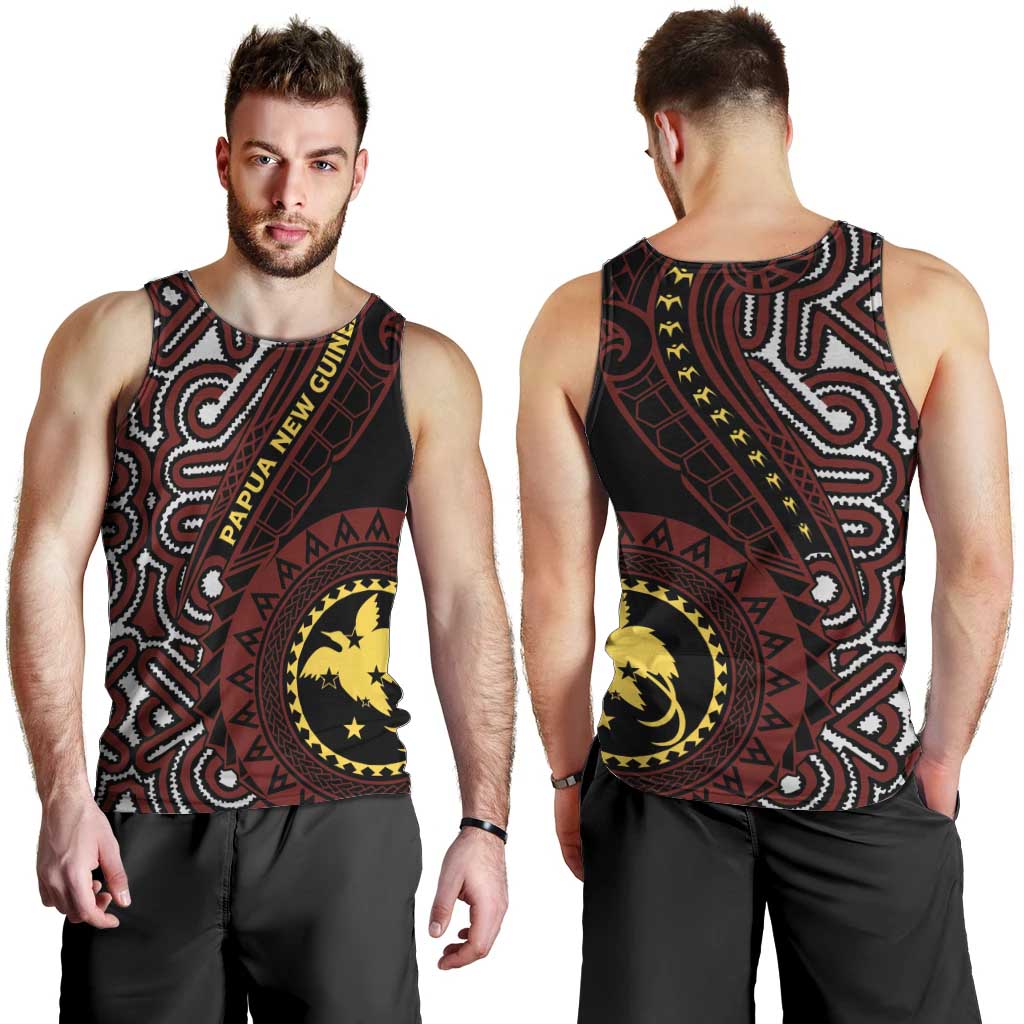 Papua New Guinea Oro Tapa Motif Men Tank Top Special LT7 - Polynesian Pride