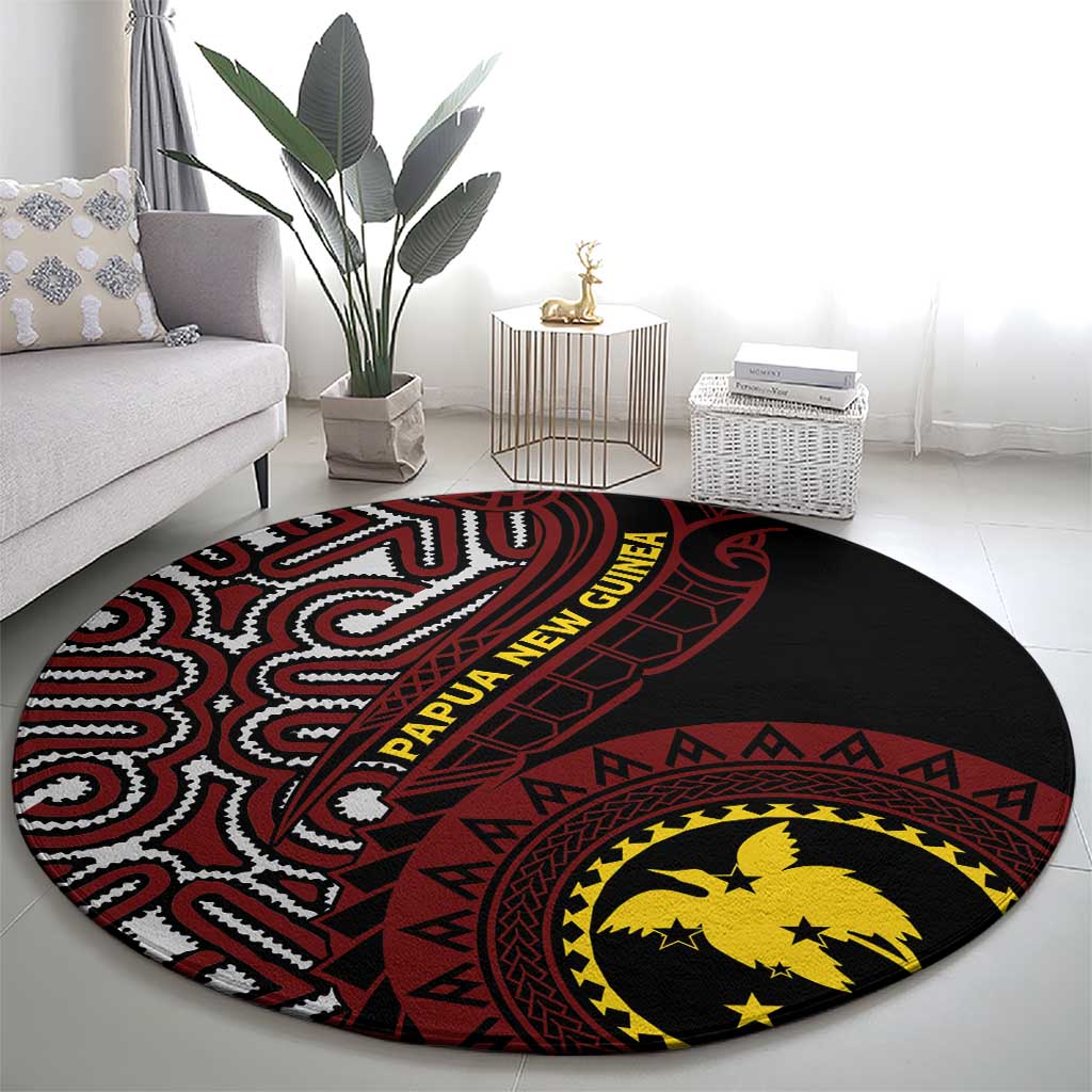 Papua New Guinea Oro Tapa Motif Round Carpet Special