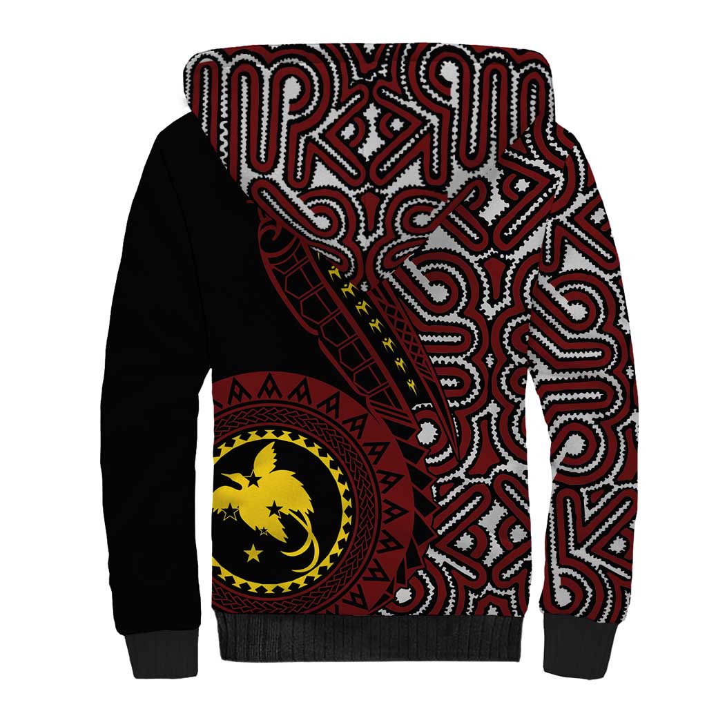 Papua New Guinea Oro Tapa Motif Sherpa Hoodie Special LT7 - Polynesian Pride