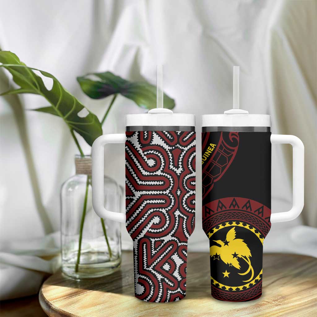 Papua New Guinea Oro Tapa Motif Tumbler With Handle Special LT7 - Polynesian Pride