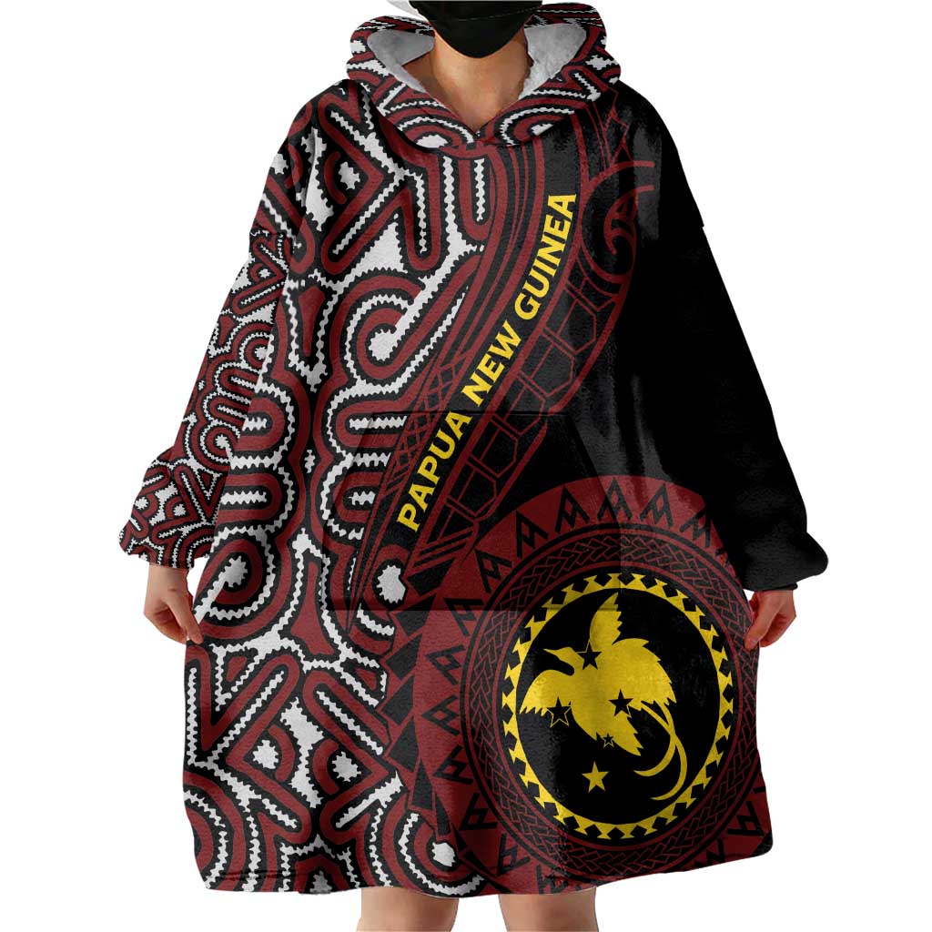 Papua New Guinea Oro Tapa Motif Wearable Blanket Hoodie Special LT7 - Polynesian Pride