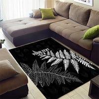 New Zealand Lawn Bowls Personalized Area Rug Wrap-Around Silver Fern - Polynesian Pride