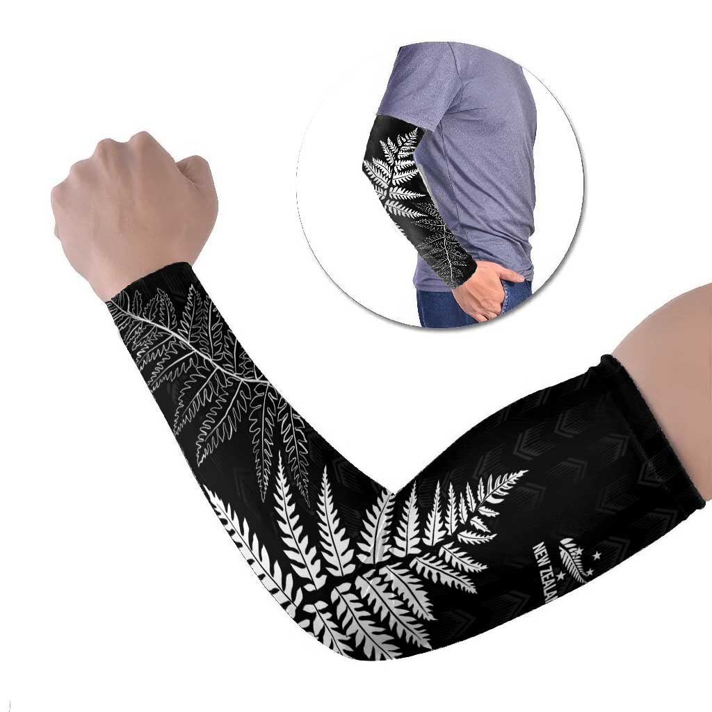 New Zealand Lawn Bowls Personalized Arm Sleeves Wrap-Around Silver Fern - Polynesian Pride