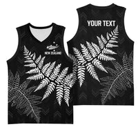 New Zealand Lawn Bowls Personalized Basketball Jersey Wrap-Around Silver Fern - Polynesian Pride