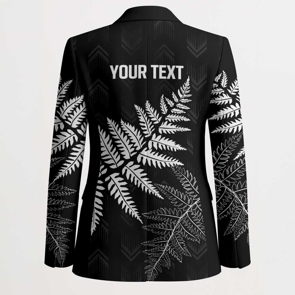 New Zealand Lawn Bowls Personalized Blazer Wrap-Around Silver Fern - Polynesian Pride