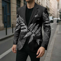 New Zealand Lawn Bowls Personalized Blazer Wrap-Around Silver Fern - Polynesian Pride