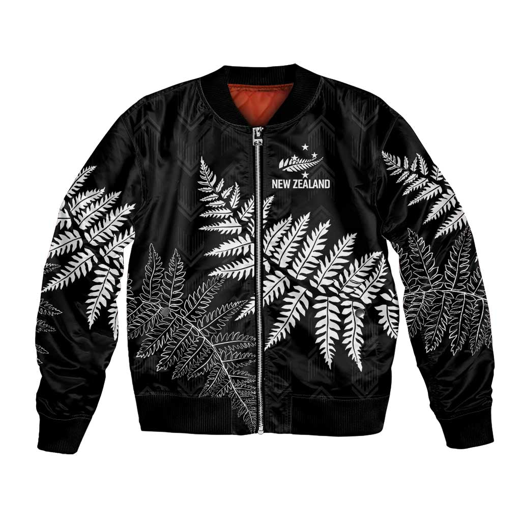New Zealand Lawn Bowls Personalized Bomber Jacket Wrap-Around Silver Fern - Polynesian Pride