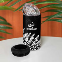 New Zealand Lawn Bowls Personalized 4 in 1 Can Cooler Tumbler Wrap-Around Silver Fern - Polynesian Pride