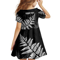 New Zealand Lawn Bowls Personalized Family Matching Off Shoulder Short Dress and Hawaiian Shirt Wrap-Around Silver Fern - Polynesian Pride