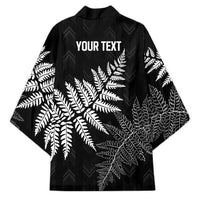 New Zealand Lawn Bowls Personalized Kimono Wrap-Around Silver Fern - Polynesian Pride