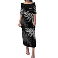 New Zealand Lawn Bowls Personalized Puletasi Wrap-Around Silver Fern - Polynesian Pride