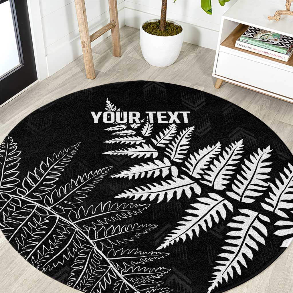 New Zealand Lawn Bowls Personalized Round Carpet Wrap-Around Silver Fern - Polynesian Pride