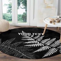 New Zealand Lawn Bowls Personalized Round Carpet Wrap-Around Silver Fern - Polynesian Pride