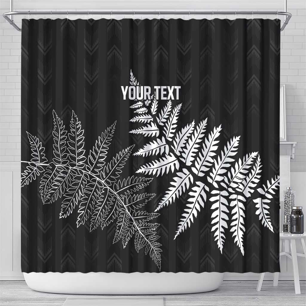 New Zealand Lawn Bowls Personalized Shower Curtain Wrap-Around Silver Fern - Polynesian Pride