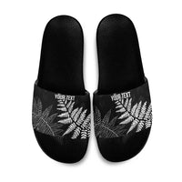 New Zealand Lawn Bowls Personalized Slide Sandals Wrap-Around Silver Fern - Polynesian Pride