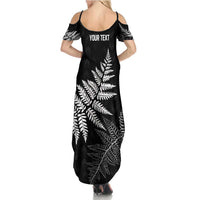New Zealand Lawn Bowls Personalized Summer Maxi Dress Wrap-Around Silver Fern - Polynesian Pride
