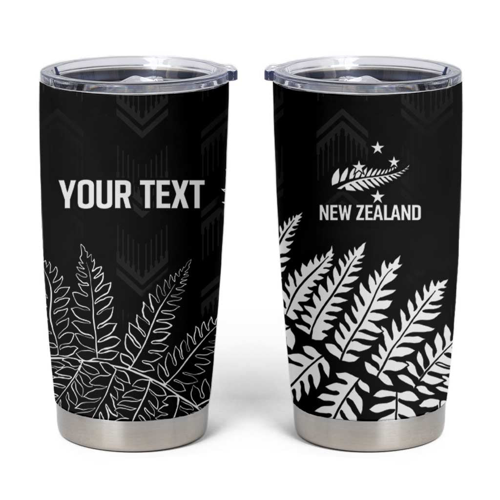 New Zealand Lawn Bowls Personalized Tumbler Cup Wrap-Around Silver Fern - Polynesian Pride