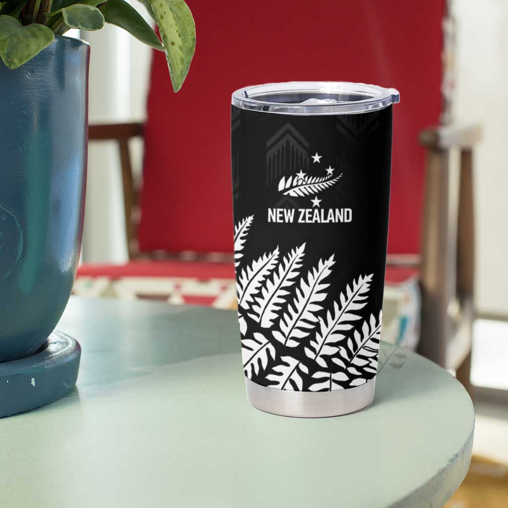 New Zealand Lawn Bowls Personalized Tumbler Cup Wrap-Around Silver Fern - Polynesian Pride