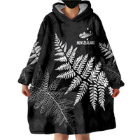 New Zealand Lawn Bowls Personalized Wearable Blanket Hoodie Wrap-Around Silver Fern - Polynesian Pride