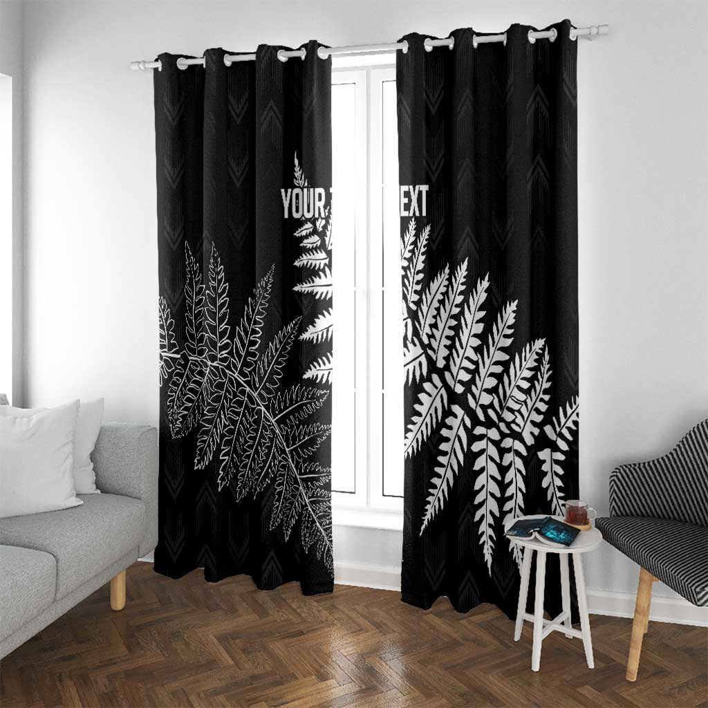 New Zealand Lawn Bowls Personalized Window Curtain Wrap-Around Silver Fern - Polynesian Pride