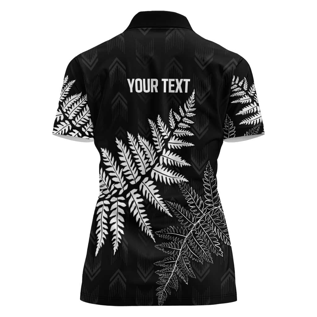 New Zealand Lawn Bowls Personalized Women Polo Shirt Wrap-Around Silver Fern - Polynesian Pride