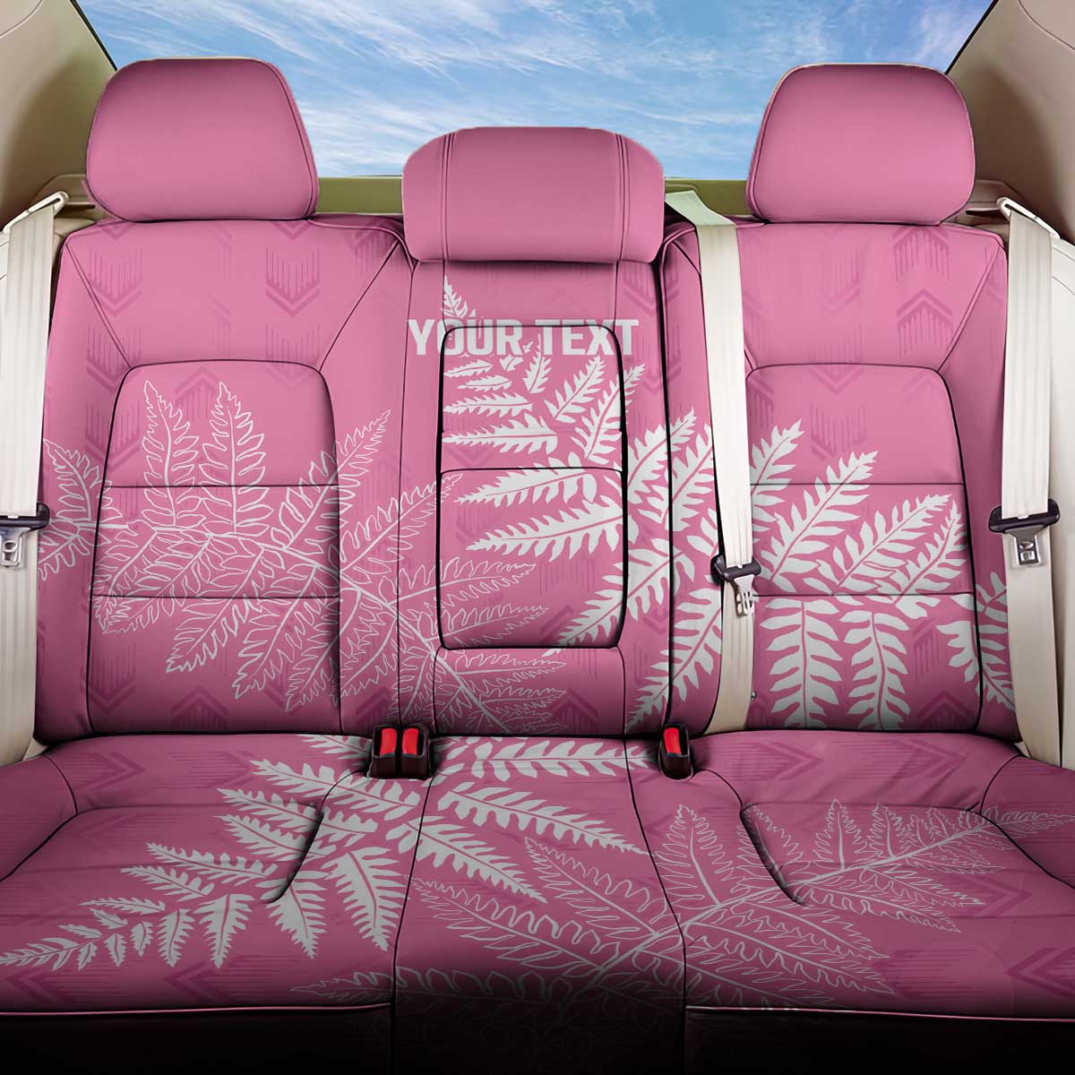 New Zealand Lawn Bowls Breast Cancer Personalized Back Car Seat Cover Wrap-Around Silver Fern - Polynesian Pride