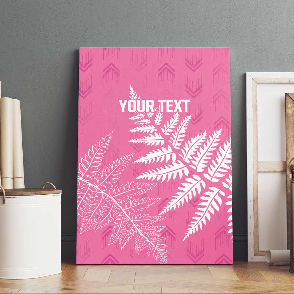 New Zealand Lawn Bowls Breast Cancer Personalized Canvas Wall Art Wrap-Around Silver Fern - Polynesian Pride