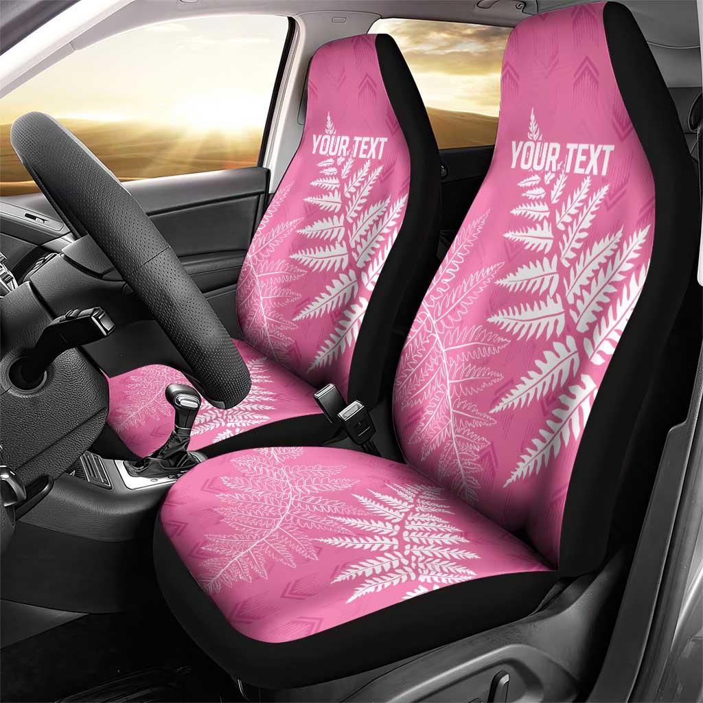 New Zealand Lawn Bowls Breast Cancer Personalized Car Seat Cover Wrap-Around Silver Fern - Polynesian Pride