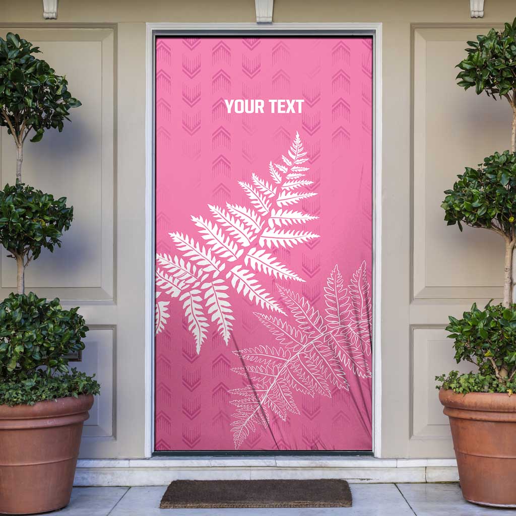 New Zealand Lawn Bowls Breast Cancer Personalized Door Cover Wrap-Around Silver Fern - Polynesian Pride