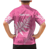New Zealand Lawn Bowls Breast Cancer Personalized Family Matching Mermaid Dress and Hawaiian Shirt Wrap-Around Silver Fern - Polynesian Pride