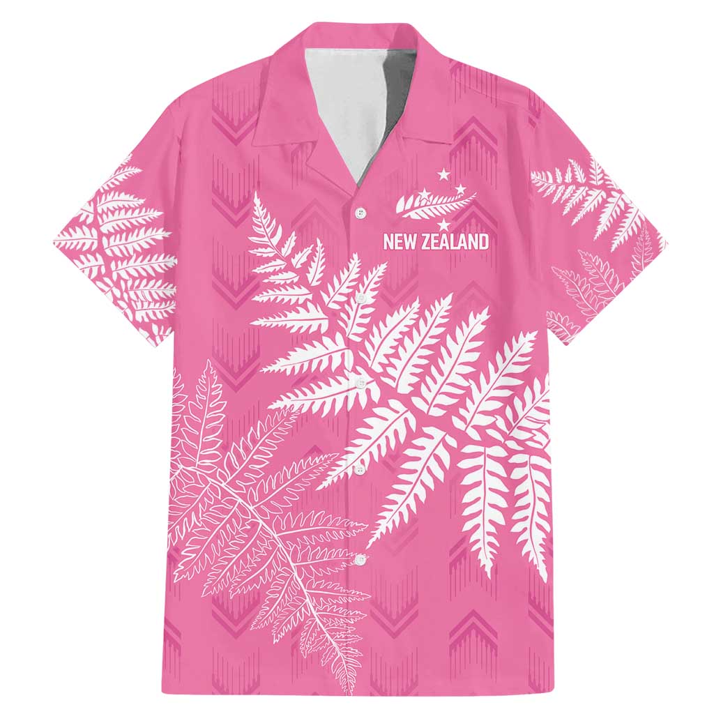 New Zealand Lawn Bowls Breast Cancer Personalized Family Matching Mermaid Dress and Hawaiian Shirt Wrap-Around Silver Fern - Polynesian Pride