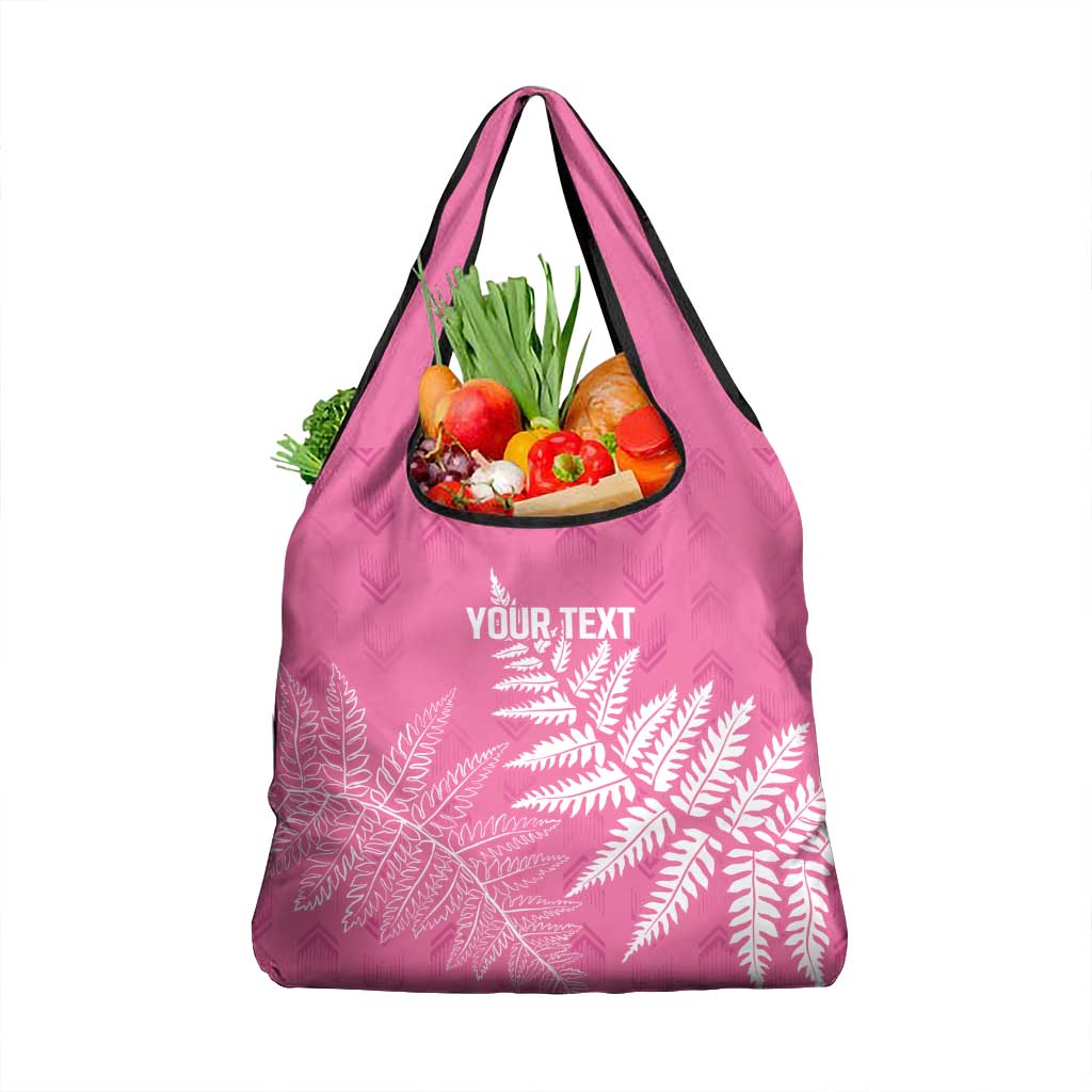 New Zealand Lawn Bowls Breast Cancer Personalized Grocery Bag Wrap-Around Silver Fern - Polynesian Pride