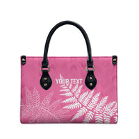 New Zealand Lawn Bowls Breast Cancer Personalized Leather Bag Wrap-Around Silver Fern - Polynesian Pride