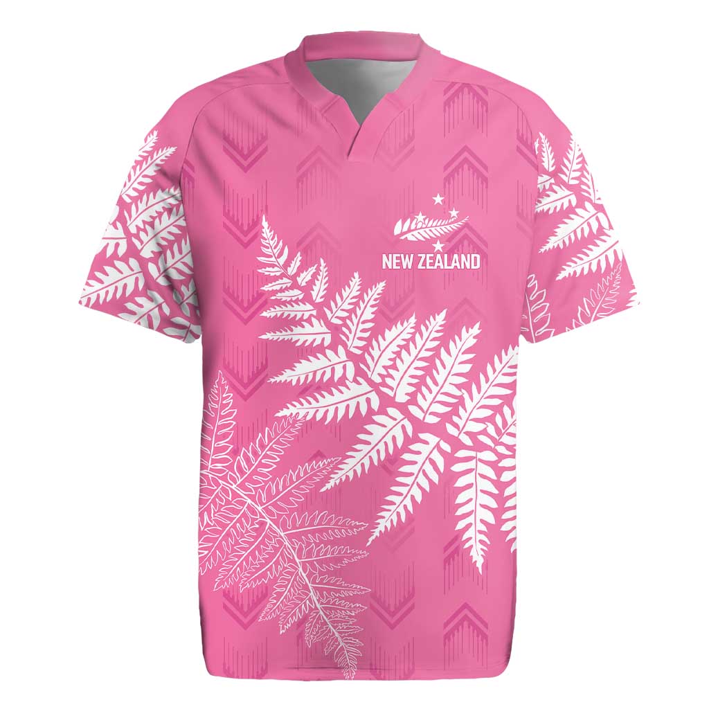 New Zealand Lawn Bowls Breast Cancer Personalized Rugby Jersey Wrap-Around Silver Fern - Polynesian Pride