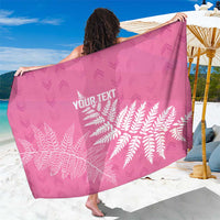 New Zealand Lawn Bowls Breast Cancer Personalized Sarong Wrap-Around Silver Fern - Polynesian Pride