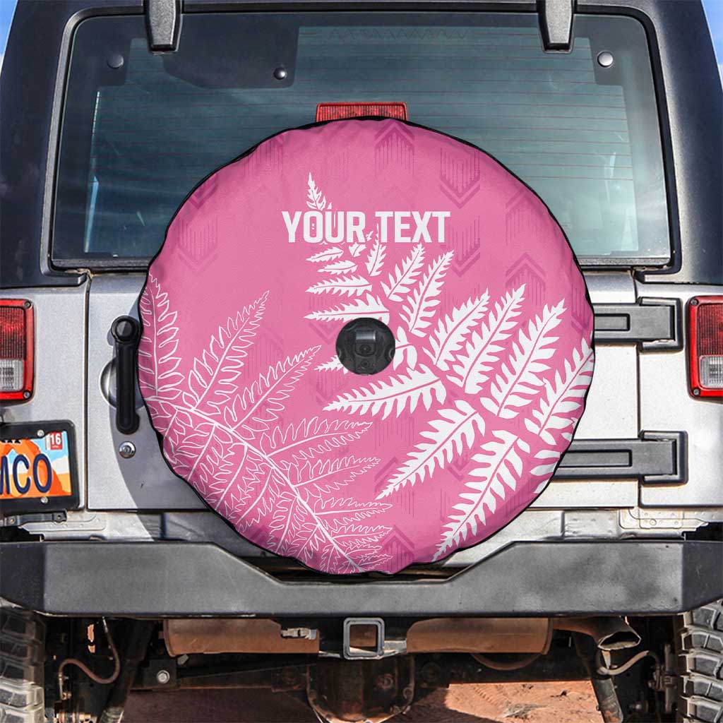 New Zealand Lawn Bowls Breast Cancer Personalized Spare Tire Cover Wrap-Around Silver Fern - Polynesian Pride