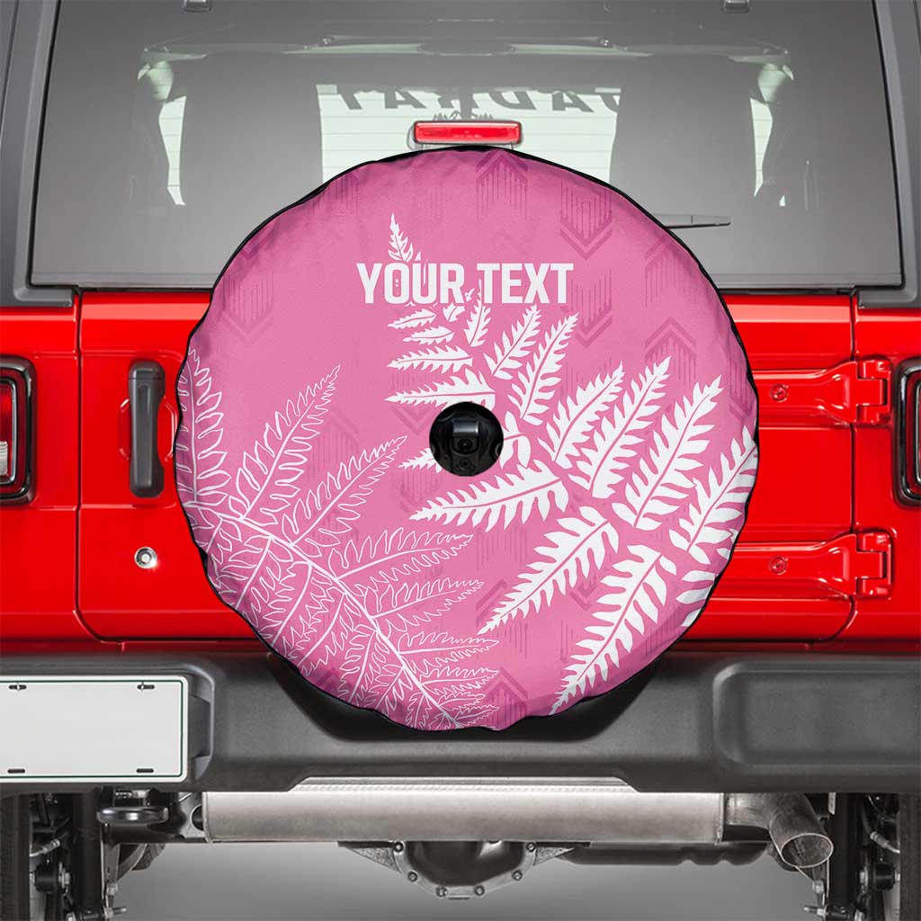 New Zealand Lawn Bowls Breast Cancer Personalized Spare Tire Cover Wrap-Around Silver Fern - Polynesian Pride