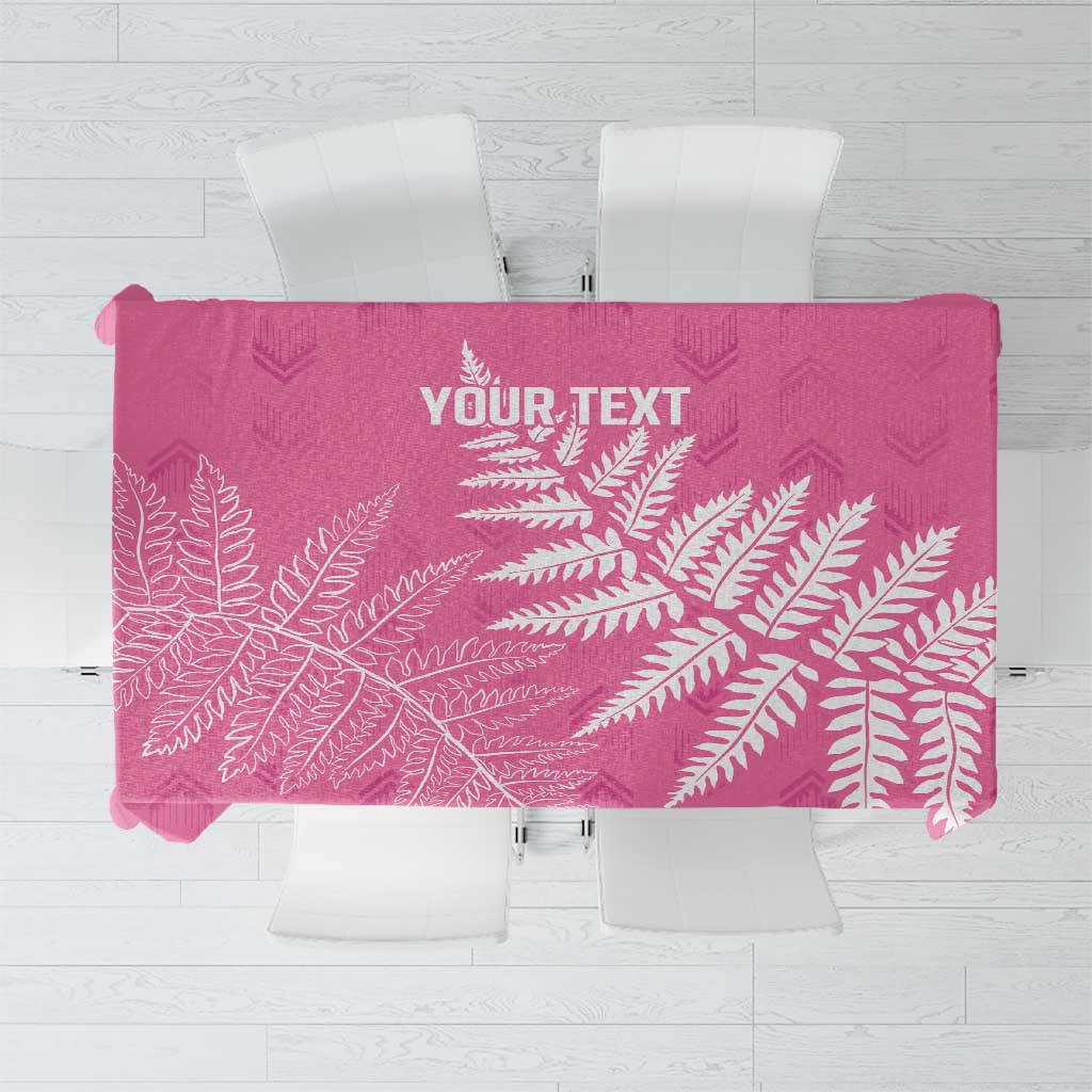 New Zealand Lawn Bowls Breast Cancer Personalized Tablecloth Wrap-Around Silver Fern - Polynesian Pride