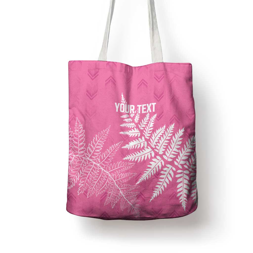 New Zealand Lawn Bowls Breast Cancer Personalized Tote Bag Wrap-Around Silver Fern - Polynesian Pride