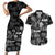 Aloha Vintage Quilt Couples Matching Short Sleeve Bodycon Dress and Hawaiian Shirt Hawaiian Seamless - Black LT7 Black - Polynesian Pride