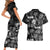 Aloha Vintage Quilt Couples Matching Short Sleeve Bodycon Dress and Hawaiian Shirt Hawaiian Seamless - Black LT7 - Polynesian Pride