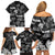 Aloha Vintage Quilt Family Matching Off Shoulder Short Dress and Hawaiian Shirt Hawaiian Seamless - Black LT7 - Polynesian Pride