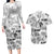 Aloha Vintage Quilt Couples Matching Long Sleeve Bodycon Dress and Hawaiian Shirt Hawaiian Seamless - White LT7 White - Polynesian Pride