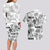 Aloha Vintage Quilt Couples Matching Long Sleeve Bodycon Dress and Hawaiian Shirt Hawaiian Seamless - White LT7 - Polynesian Pride