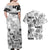 Aloha Vintage Quilt Couples Matching Off Shoulder Maxi Dress and Hawaiian Shirt Hawaiian Seamless - White LT7 - Polynesian Pride