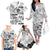 Aloha Vintage Quilt Family Matching Off Shoulder Long Sleeve Dress and Hawaiian Shirt Hawaiian Seamless - White LT7 - Polynesian Pride